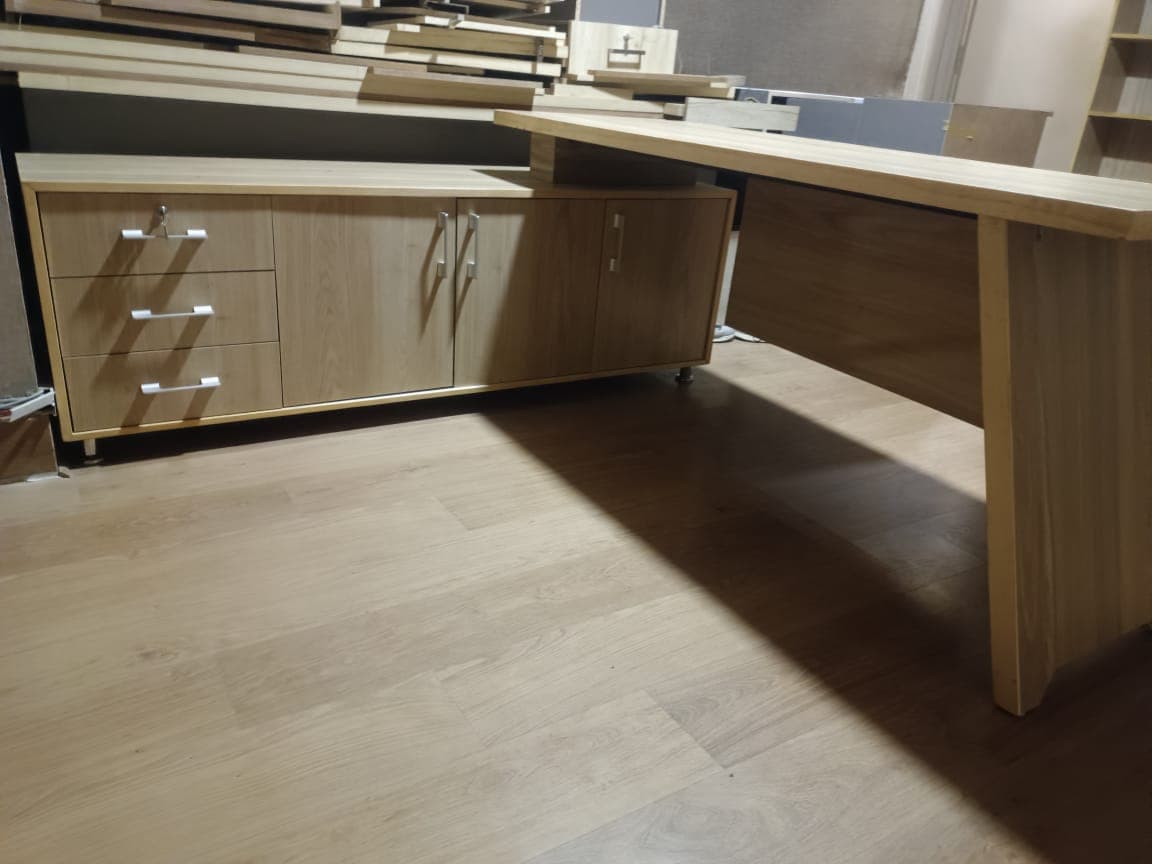 Premium Executive Office Table | Modern L-Shaped Design | ¾ MDF Laminated Finish - View 2