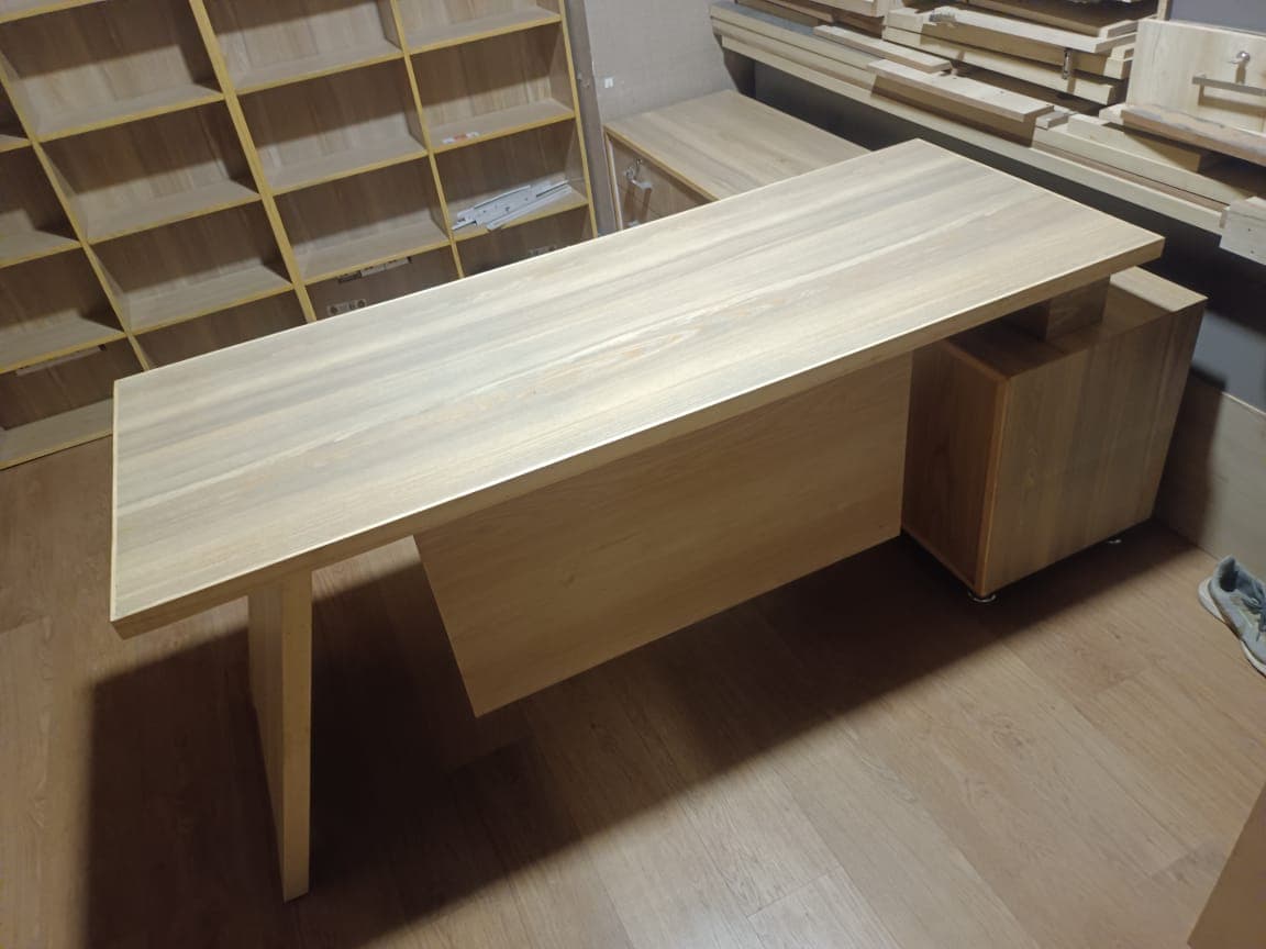 Premium Executive Office Table | Modern L-Shaped Design | ¾ MDF Laminated Finish - View 3