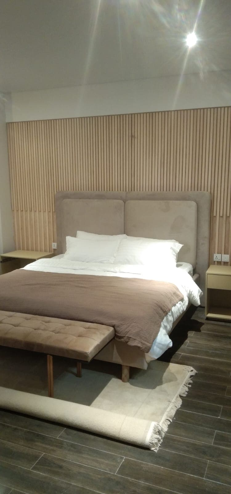 Premium Upholstered Double Bed | Solid Wood & MDF Frame | 72" × 78"