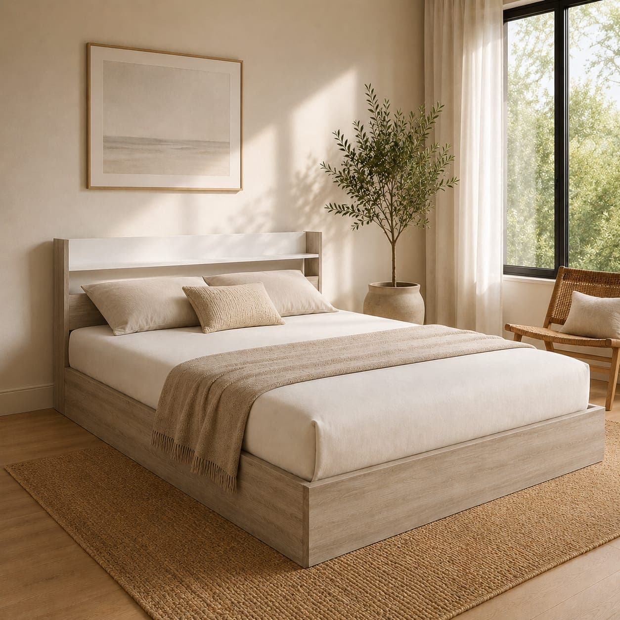 Jack King / Queen Floor Bed | Modern Laminated Platform Bed - View 2
