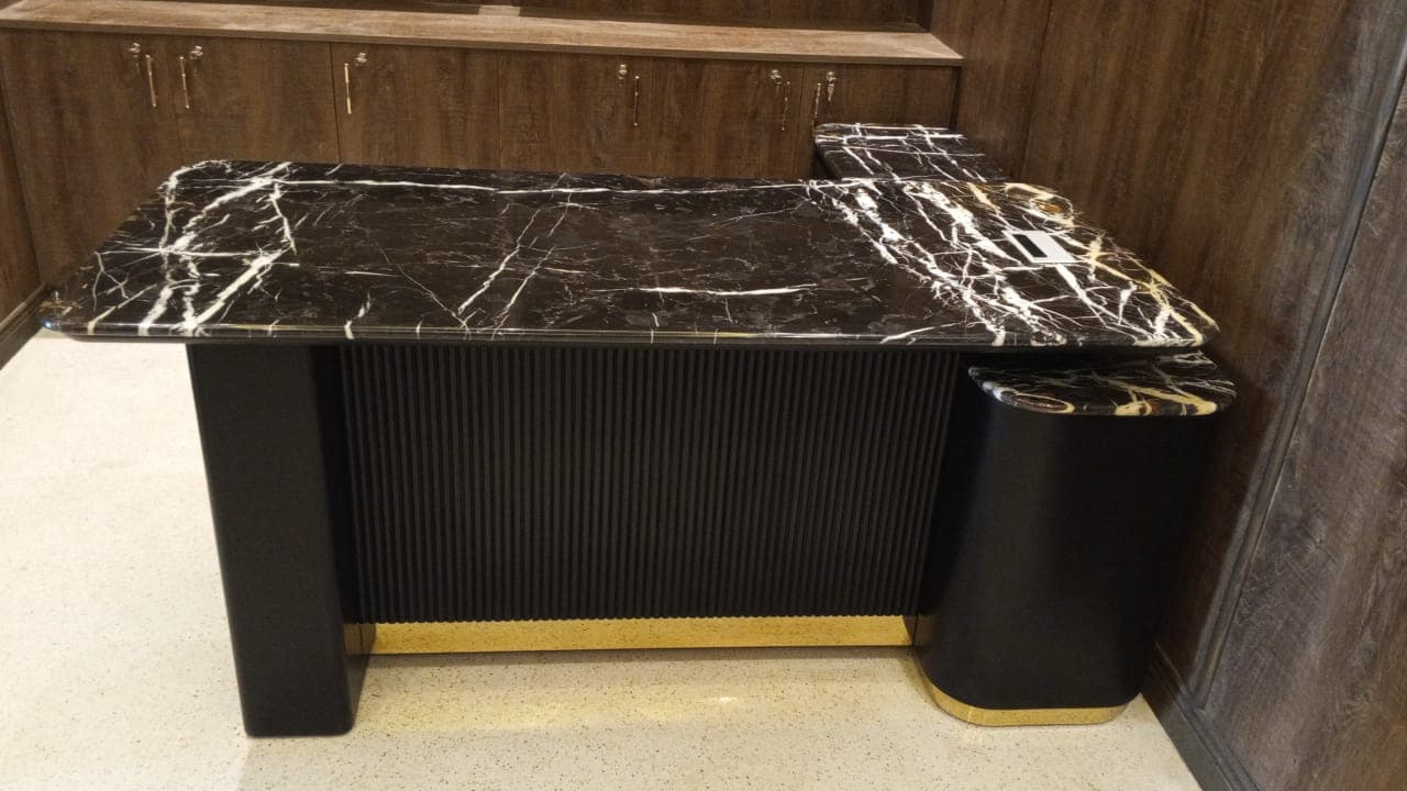 Executive Office Table with Side Console - View 5