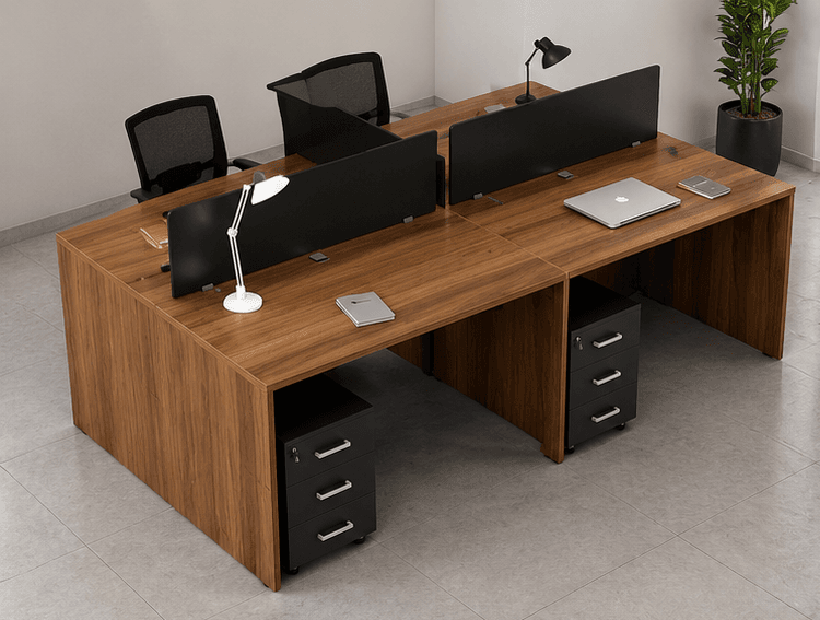 4 Person Modular Office Workstation - View 6