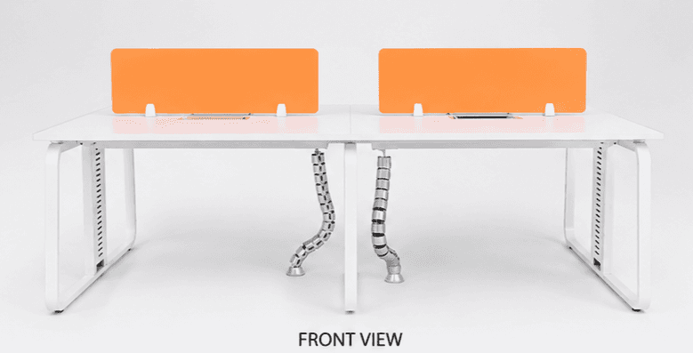 4 Person Modular Office Workstation with MS Frame - View 2