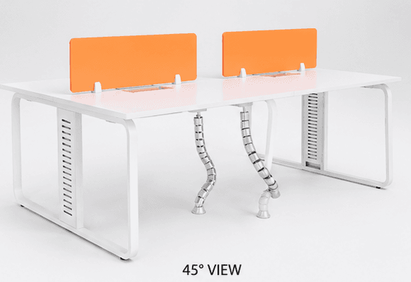 4 Person Modular Office Workstation with MS Frame - View 3