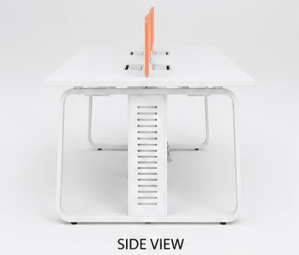 4 Person Modular Office Workstation with MS Frame - View 7